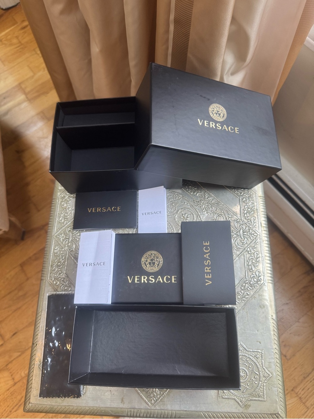 Two Versace Black & Gold Branded Sunglasses Box Sets